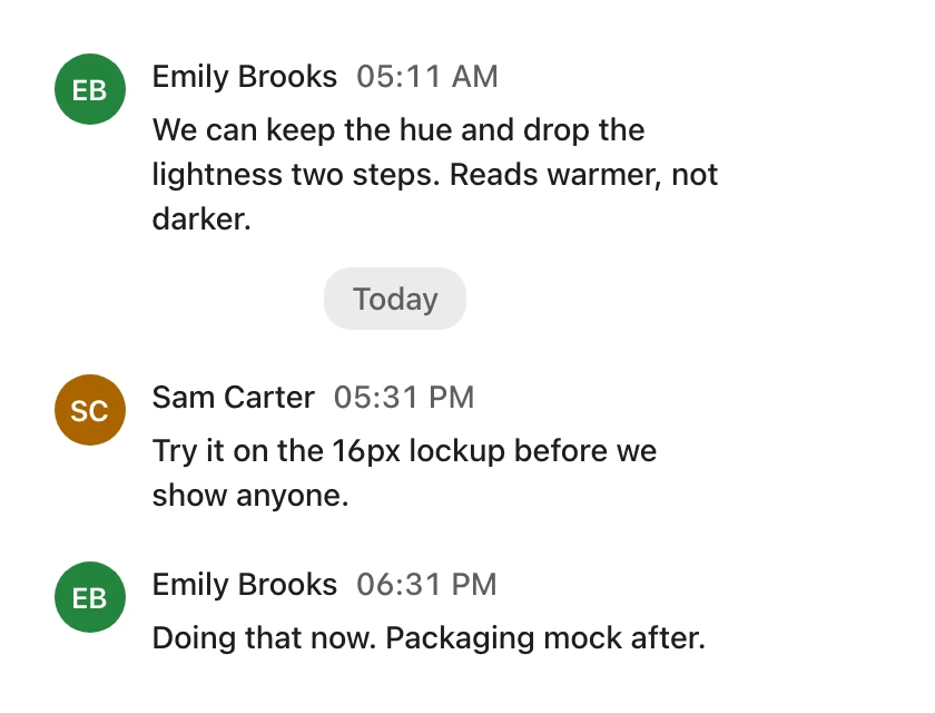 Feedback where it was given.